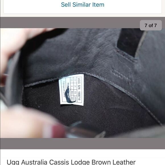 Ugg Australia Cassis Lodge Brown Leather Boots - Picture 7 of 7